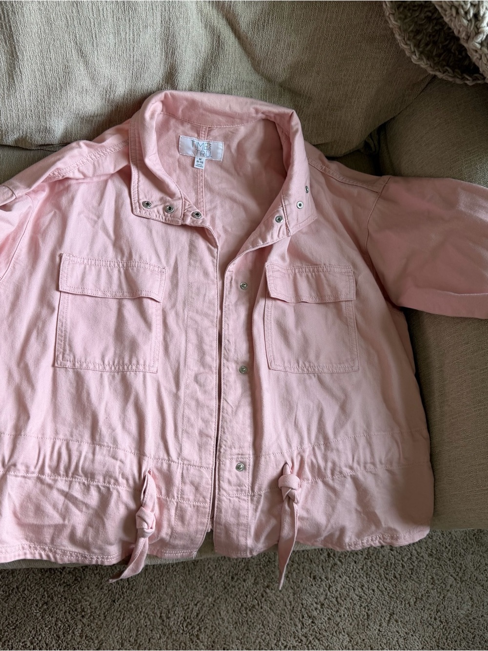 Time and Tru Pink Utility Jacket
